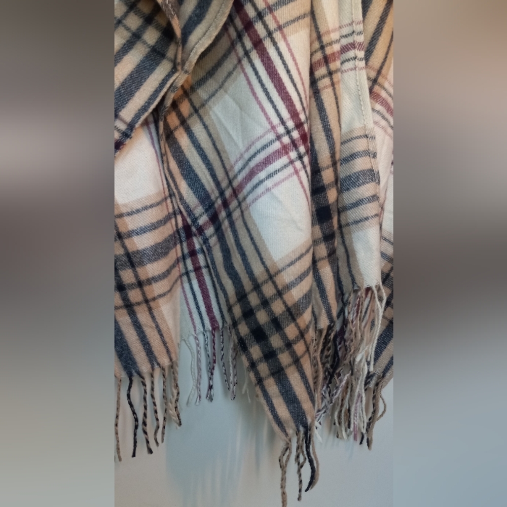 Woolrich One Size Womens Luxe Soft Warm Cozy Blanket Shawl Wrap Sienna Plaid - Picture 4 of 7